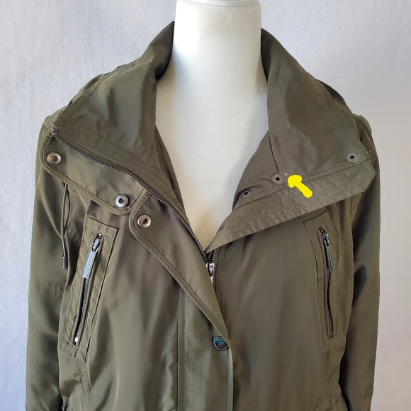 Michael Kors Anorak Rain Coat Women Large Trench Hood Utility‎ Gorpcore - Picture 9 of 16
